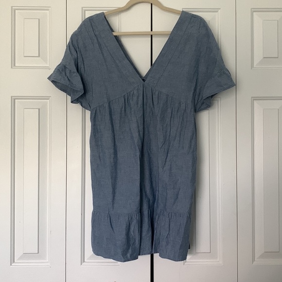 Chambray V-Neck V-Back Babydoll Dress - ASOS DESIGN - Picture 5 of 6